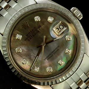 Rolex Mens Datejust Stainless Steel Oyster Diamond